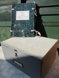 Brocante oude stofmap van de belastingen