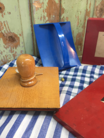 Two large stamps and stamp pillow canned