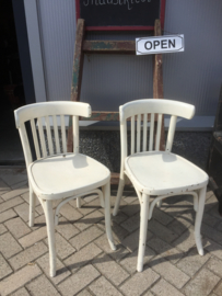 Set oude café stoelen