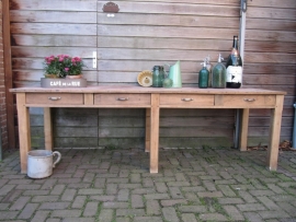 Mooie Frans brocante zinken kan met bewerkt handvat.