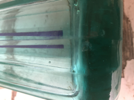 Antieke spuitfles facet groen/blauw
