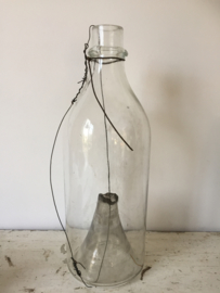 Ancient French glass bottle / fish trap