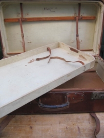 Oude lederen grote,zware koffer