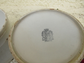 Antieke Franse wit/grijze originele zalfpot