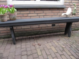 Antique wooden bench anthracite