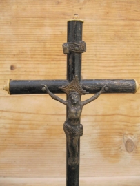 French nice old beautiful wooden crucifix