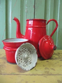 Emaille koffikan met filter