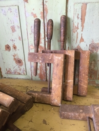 Antieke houten (lijm) klem
