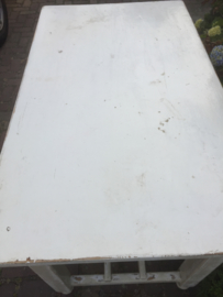 Brocant houten tafel in wit