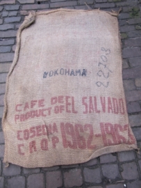 Oude jute zak met opschrift