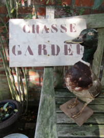 Oud houten bordje "Chasse Gardee"