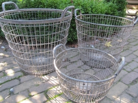 Galvanized potato basket