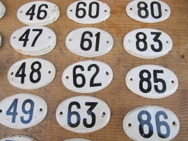 Enamel oval number plates