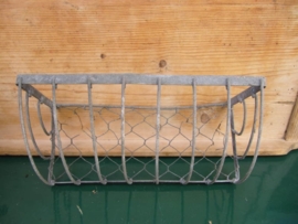 Old galvanized French wall plants rack.