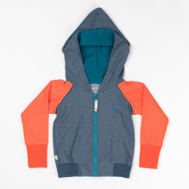 Hoodie Albababy, Adam Zipper Hood orange Dark Denim 74, 80 of 92