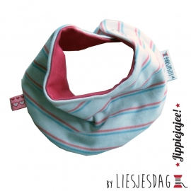 Slabber, bandana bib, zeverslab By Liesjesdag, Stripes soft