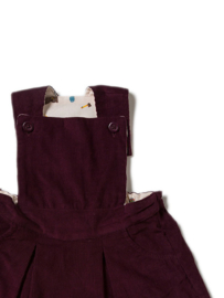 Dress, overgooier Little Green Radicals, plum Corduroy Pinafore Dress