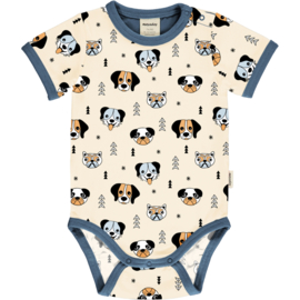 Romper Bodysuit SS Meyadey by Maxomorra, Happy dogs