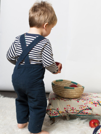 Dungeree, overall Little Green Radicals, Navy classic Corduroy met lining! 12-18mnd