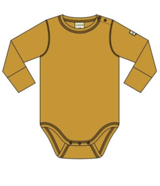 Romper / bodysuit LS Maxomorra, ochre