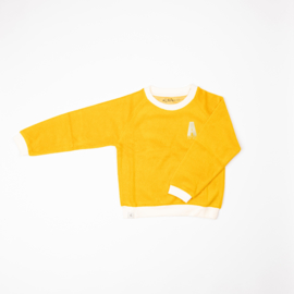 Longsleeve Sweat Albababy, Joy is a feeling Old gold