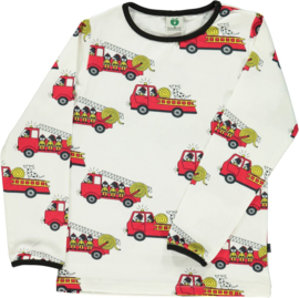 T-shirt long Smafolk, firetruck cream 86-92 of 92-98