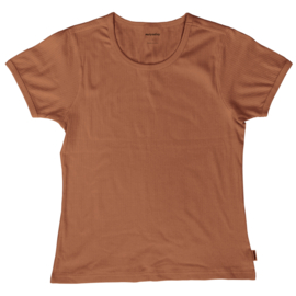 T-shirt top short sleeve Adult Meyadey by Maxomorra, Top SS rib solid Claystone L of XL