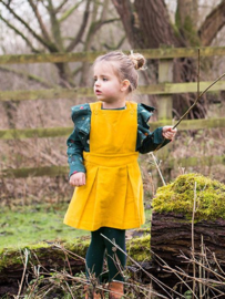 Dress, overgooier Little Green Radicals, Gold Corduroy Pinafore Dress