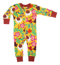 Jumpsuit/ Zipsuit DUNS Sweden,  Autumn Flowers yellow tot 122