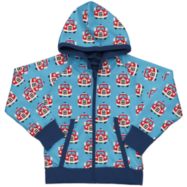 Hoodie Cardigan Reversible Sweat Maxomorra, Fire Truck 86-92 of 134-140