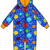 Onesie, Jumpsuit lined met hood Duns, Lost in Space blue    .     74-80