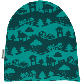 Muts, hat velour Maxomorra, Landscape Turquoise mono