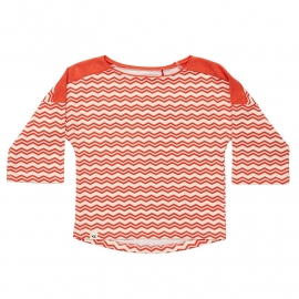 Longsleeve Albababy, Gudrun Blouse red creme zigzag 92