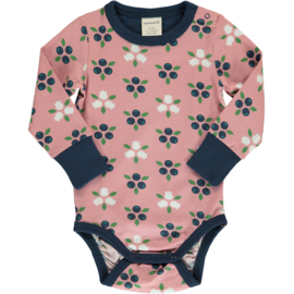 Romper / body LS Maxomorra,  Blueberry Blossom