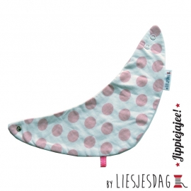 Slabber, bandana bib, zeverslab By Liesjesdag, Dots soft