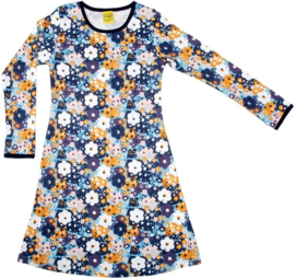 Jurk / Dress LS DUNS Sweden, flower Blue 86