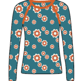 Longsleeve Ladies AiA all I adore by Alba of Denmark, My all Time favorite Sleeve Biscay Bay Flower Heaven S