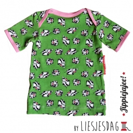 T-shirt By Liesjesdag, koetjes-roze maat 74