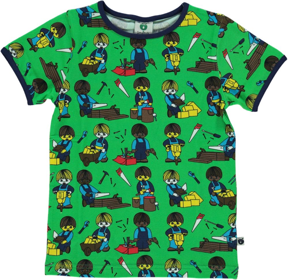 T-shirt  Smafolk, with workers green 11-12 yr,  146-152