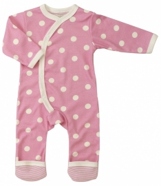 Babypakje Organics For Kids, roze met witte stip 6-12mnd