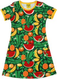 Jurk / Dress  short sleeves DUNS Sweden, Tropical Punch Swamp Green 86