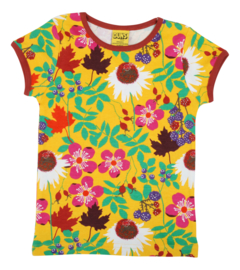 T-shirt DUNS Sweden, Autumn flowers Yellow