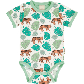 Romper Bodysuit SS Meyadey by Maxomorra, tiger Jungle 50-56