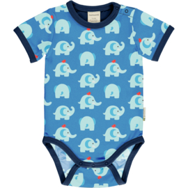 Romper Bodysuit SS Maxomorra, Elephant friends 50-56