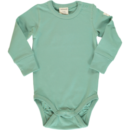 Romper / bodysuit LS Maxomorra, soft teal 50-56