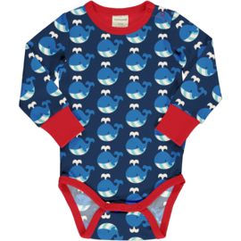 Romper / body LS Maxomorra,  Whale 74-80