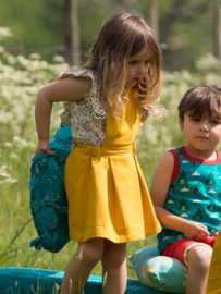 Dress, overgooier Little Green Radicals, Gold Pinafore Dress  4-5y