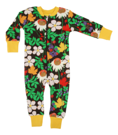 Jumpsuit/ Zipsuit DUNS Sweden,  Autumn Flowers brown tot 116