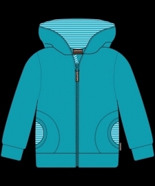 Cardigan / zip jacket Maxomorra, velour turquoise 62-68