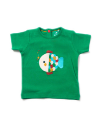 T-shirt Little Green Radicals, Rainbow Fish Applique Tee  9-12m/ 80